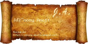 Jánosy Anett névjegykártya